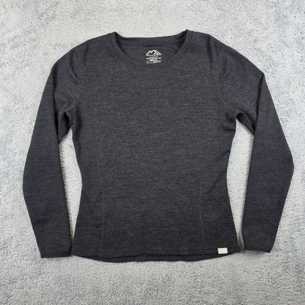 Merino Tech Base Layer Women L Gray 100% Merino Wool 320g Thermal Long Sleeve